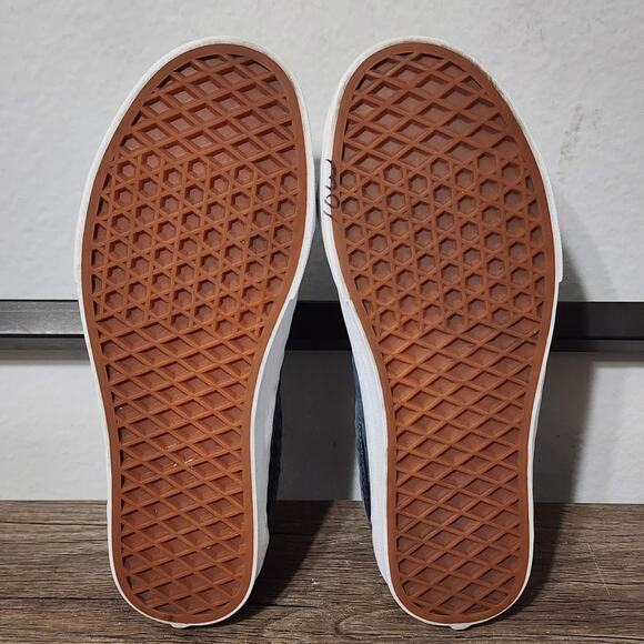 Vans Old Skool Emboss Mini Check Women's Athletic Skate Shoes Size 7.5 Blue - Picture 6 of 9